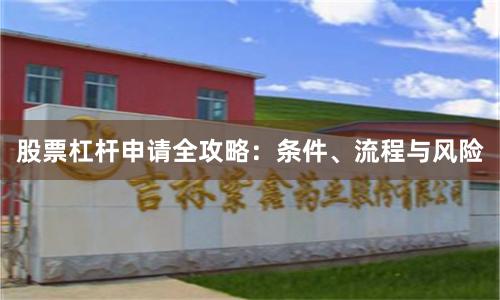 股票杠杆申请全攻略：条件、流程与风险